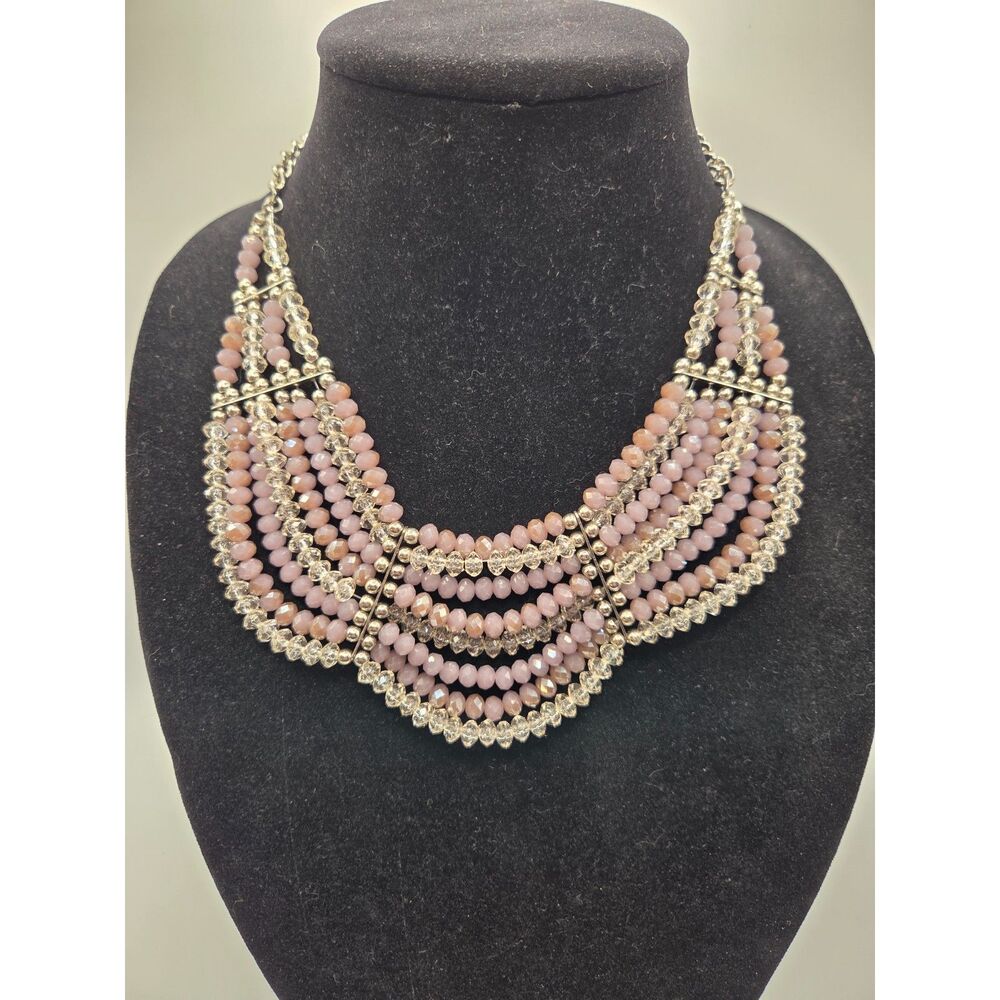 1786. Charming Charlie Multi Strand Lavender Statement Necklace